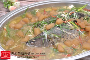 鹹冬瓜蒸鱸魚 Salty melon steamed fish
